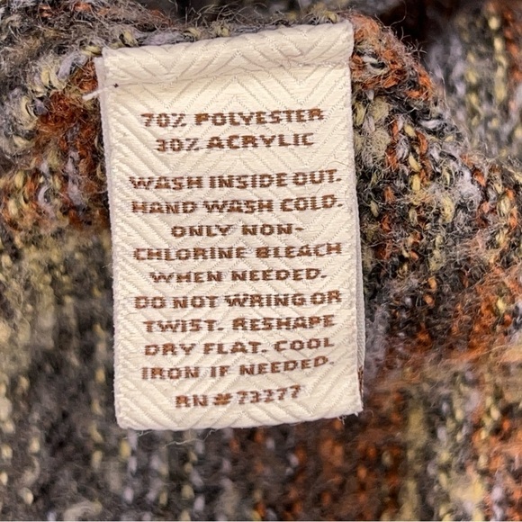 MEDIUM SONOMA BEIGE PRINT KNIT SWEATER LONG SLEEVE OPEN FRONT - Picture 11 of 11